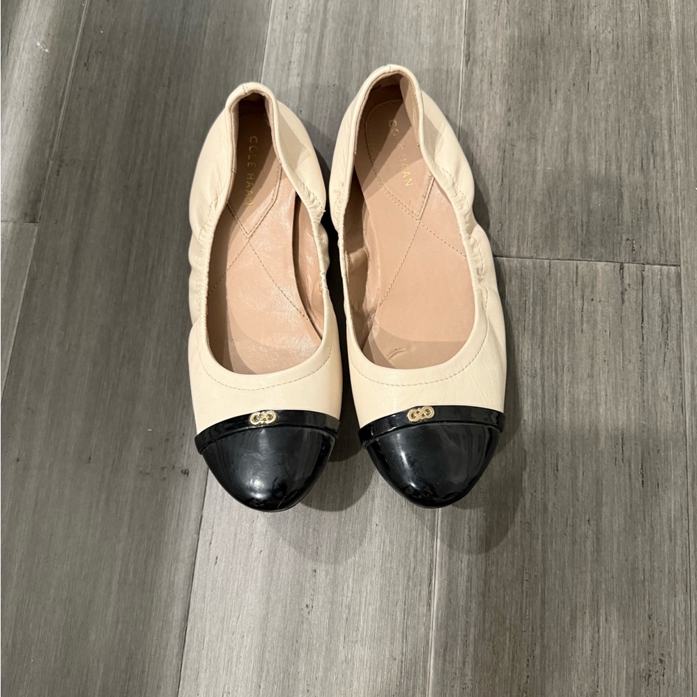 Cole Haan Cream Leather Ballet Flats